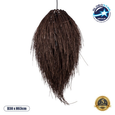 LEDTM® ARCHIPELAGO 01748 Boho Κρεμαστό Φωτιστικό Οροφής με Ντουί 1 x E27 AC 220-240V IP20 - Καφέ - Μ30 x Π30 x Υ63cm