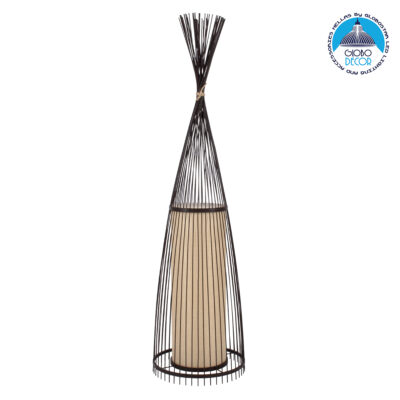 LEDTM® AZORES 01756 Boho Επιδαπέδιο Φωτιστικό με Ντουί 1 x E27 AC 220-240V IP20 - Καφέ & Μπεζ - Μ40 x Π40 x Υ150cm