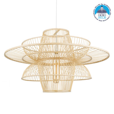 LEDTM® BALI 01758 Boho Κρεμαστό Φωτιστικό Οροφής με Ντουί 1 x E27 AC 220-240V IP20 - Μπεζ - Μ100 x Π100 x Υ60cm