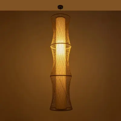 Alternative view of LEDTM® HIBISCUS 01783 Boho Κρεμαστό Φωτιστικό Οροφής με Ντουί 1 x E27 AC 220-240V IP20 - Μπεζ - Μ35 x Π35 x Υ150cm