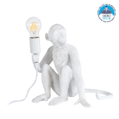 LEDTM® APES 01808 Μοντέρνο Επιτραπέζιο Φωτιστικό Πορτατίφ με Ντουί 1 x E27 AC 220-240V IP20 - Λευκό - Μ30 x Π27 x Υ30cm