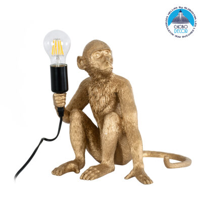 LEDTM® APES 01809 Μοντέρνο Επιτραπέζιο Φωτιστικό Πορτατίφ με Ντουί 1 x E27 AC 220-240V IP20 - Χρυσό - Μ30 x Π27 x Υ30cm