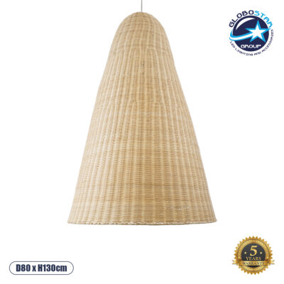 LEDTM® MAHANA 01827 Boho Κρεμαστό Φωτιστικό Οροφής με Ντουί 1 x E27 AC 220-240V IP20 - Μπεζ - Μ80 x Π80 x Υ130cm