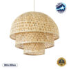 LEDTM® HIROKA 01836 Boho Κρεμαστό Φωτιστικό Οροφής με Ντουί 1 x E27 AC 220-240V IP20 - Μπεζ - Μ60 x Π60 x Υ50cm