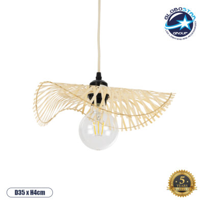 LEDTM® MELEMELE 01839 Boho Κρεμαστό Φωτιστικό Οροφής με Ντουί 1 x E27 AC 220-240V IP20 - Μπεζ - Μ35 x Π35 x Υ4cm