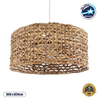 LEDTM® MANGATA 01849 Boho Κρεμαστό Φωτιστικό Οροφής με Ντουί 1 x E27 AC 220-240V IP20 - Καφέ - Μ60 x Π60 x Υ28cm
