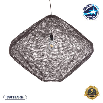 LEDTM® KENTUCKY 01869 Vintage Κρεμαστό Φωτιστικό Οροφής με Ντουί 1 x E27 AC 220-240V IP20 - Καφέ - Μ90 x Π90 x Υ70cm