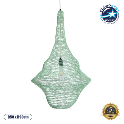 LEDTM® KENTUCKY 01876 Vintage Κρεμαστό Φωτιστικό Οροφής με Ντουί 1 x E27 AC 220-240V IP20 - Τιρκουάζ - Μ50 x Π50 x Υ90cm