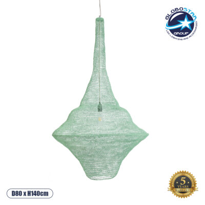 LEDTM® KENTUCKY 01879 Vintage Κρεμαστό Φωτιστικό Οροφής με Ντουί 1 x E27 AC 220-240V IP20 - Τιρκουάζ - Μ80 x Π80 x Υ140cm