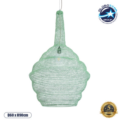 LEDTM® KENTUCKY 01885 Vintage Κρεμαστό Φωτιστικό Οροφής με Ντουί 1 x E27 AC 220-240V IP20 - Τιρκουάζ - Μ60 x Π60 x Υ90cm