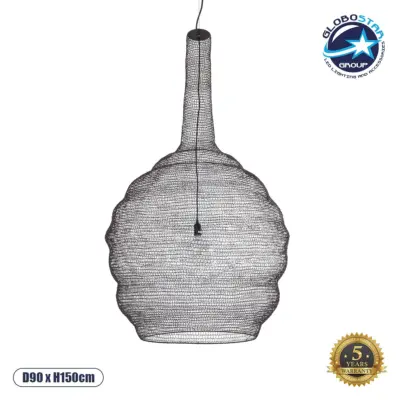 LEDTM® KENTUCKY 01887 Vintage Κρεμαστό Φωτιστικό Οροφής με Ντουί 1 x E27 AC 220-240V IP20 - Καφέ - Μ90 x Π90 x Υ150cm