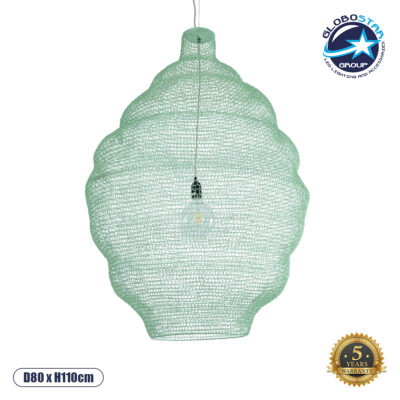 LEDTM® KENTUCKY 01903 Vintage Κρεμαστό Φωτιστικό Οροφής με Ντουί 1 x E27 AC 220-240V IP20 - Τιρκουάζ - Μ80 x Π80 x Y110cm