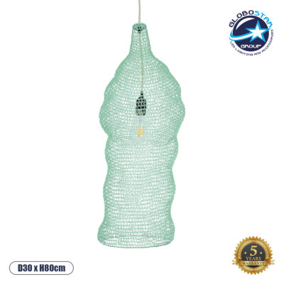 LEDTM® KENTUCKY 01906 Vintage Κρεμαστό Φωτιστικό Οροφής με Ντουί 1 x E27 AC 220-240V IP20 - Τιρκουάζ - Μ30 x Π30 x Y80cm