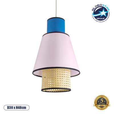 LEDTM® SAIGE 01921 Boho Κρεμαστό Φωτιστικό Οροφής με Ντουί 1 x E27 AC 220-240V IP20 - Πολύχρωμο - Μ30 x Π30 x Υ48cm