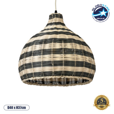 LEDTM® JAMAICA 01954 Boho Κρεμαστό Φωτιστικό Οροφής με Ντουί 1 x E27 AC 220-240V IP20 - Μπεζ & Λαδί - Μ40 x Π40 x Υ37cm