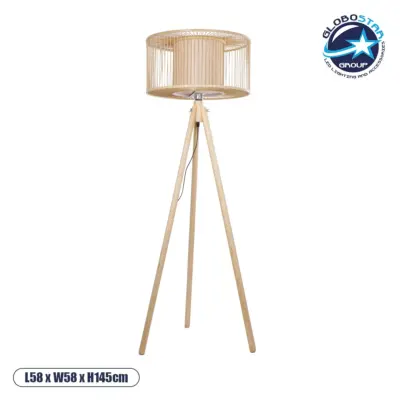 LEDTM® POPPY 01988 Boho Επιδαπέδιο Φωτιστικό με Ντουί 1 x E27 AC 220-240V IP20 - Μπεζ - Μ58 x Π58 x Υ145cm