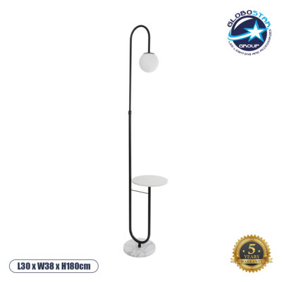 LEDTM® CORDELIA 02026 Μοντέρνο Επιδαπέδιο Φωτιστικό με Ντουί 1 x E27 AC 220-240V IP20 - Μαύρο & Λευκό - Μ30 x Π38 x Υ180cm