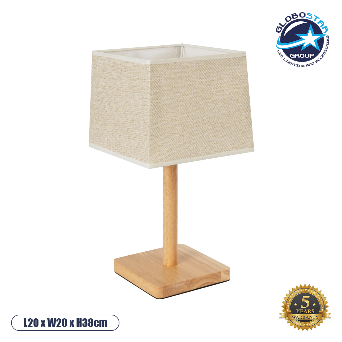 LEDTM® KOLIPE 02038 Boho Επιτραπέζιο Φωτιστικό Πορτατίφ με Ντουί 1 x E27 AC 220-240V IP20 - Μπεζ - Μ18 x Π18 x Υ25cm