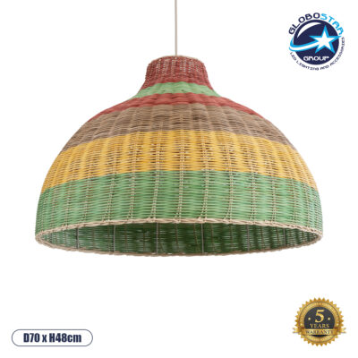 LEDTM® CABALLEROS 02054 Boho Κρεμαστό Φωτιστικό Οροφής με Ντουί 1 x E27 AC 220-240V IP20 - Πολύχρωμο - Μ70 x Π70 x Υ48cm