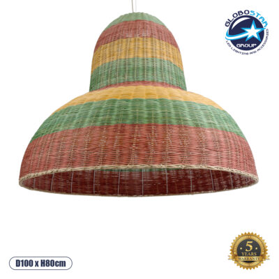 LEDTM® CABALLEROS 02059 Boho Κρεμαστό Φωτιστικό Οροφής με Ντουί 1 x E27 AC 220-240V IP20 - Πολύχρωμο - Μ100 x Π100 x Υ80cm