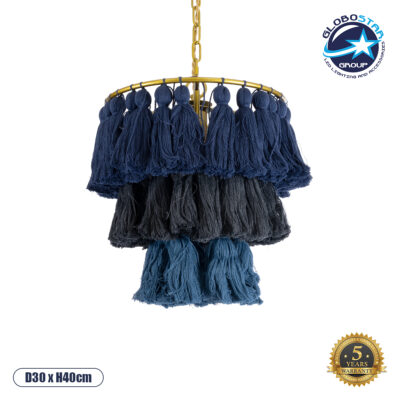 LEDTM® MISSOULA 02085 Boho Κρεμαστό Φωτιστικό Οροφής με Ντουί 1 x E27 AC 220-240V IP20 - Πολύχρωμο - Μ30 x Π30 x Υ40cm