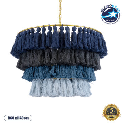 LEDTM® MISSOULA 02089 Boho Κρεμαστό Φωτιστικό Οροφής με Ντουί 1 x E27 AC 220-240V IP20 - Πολύχρωμο - Μ60 x Π60 x Υ40cm