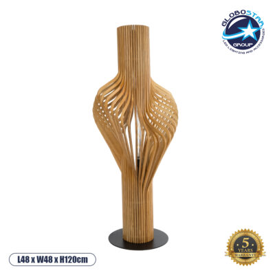 LEDTM® MIHIRO 02150 Boho Επιδαπέδιο Φωτιστικό με Ντουί 1 x E27 AC 220-240V IP20 - Καφέ & Μαύρο - Μ48 x Π48 x Υ120cm