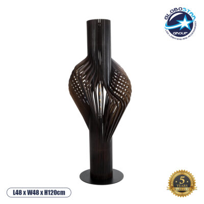 LEDTM® MIHIRO 02151 Boho Επιδαπέδιο Φωτιστικό με Ντουί 1 x E27 AC 220-240V IP20 - Καφέ & Μαύρο - Μ48 x Π48 x Υ120cm