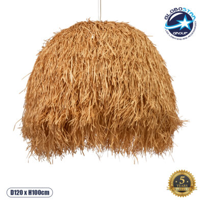 LEDTM® GUADELOUPE 02156 Boho Κρεμαστό Φωτιστικό Οροφής με Ντουί 1 x E27 AC 220-240V IP20 - Μπεζ - Μ120 x Π120 x Υ100cm