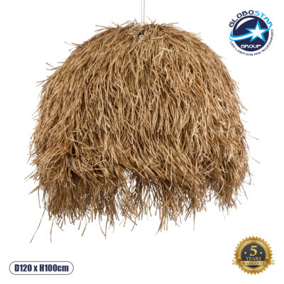 LEDTM® GUADELOUPE 02159 Boho Κρεμαστό Φωτιστικό Οροφής με Ντουί 1 x E27 AC 220-240V IP20 - Μπεζ - Μ120 x Π120 x Υ100cm