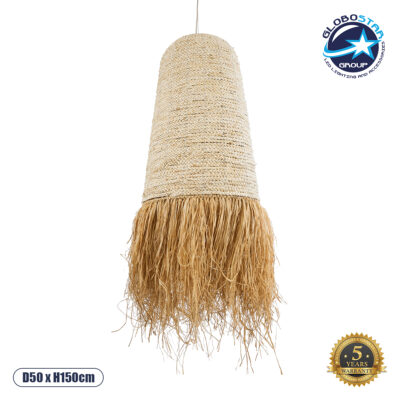 LEDTM® LETA 02171 Boho Κρεμαστό Φωτιστικό Οροφής με Ντουί 1 x E27 AC 220-240V IP20 - Μπεζ - Μ50 x Π50 x Υ150cm