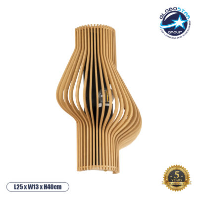 LEDTM® MIHIRO 02174 Boho Φωτιστικό Τοίχου - Απλίκα με Ντουί 1 x E27 AC 220-240V IP20 - Μπεζ - Μ25 x Π13 x Υ40cm