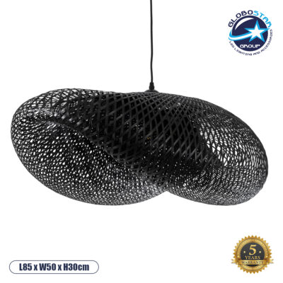 LEDTM® MEXICO 02202 Boho Κρεμαστό Φωτιστικό Οροφής με Ντουί 1 x E27 AC 220-240V IP20 - Μαύρο - Μ85 x Π50 x Υ30cm