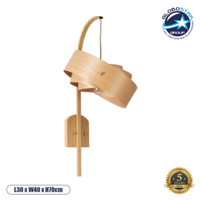 LEDTM® KALAMA 02223 Boho Φωτιστικό Τοίχου - Απλίκα με Ντουί 1 x E27 AC 220-240V IP20 - Μπεζ - Μ30 x Π40 x Υ70cm