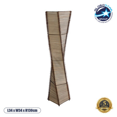 LEDTM® PALMA 02273 Boho Επιδαπέδιο Φωτιστικό με Ντουί 2 x E27 AC 220-240V IP20 - Καφέ & Μπεζ - Μ34 x Π34 x Υ130cm