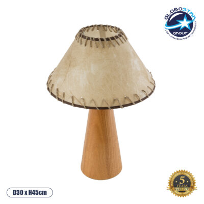 LEDTM® MASPALOMAS 02291 Boho Επιτραπέζιο Φωτιστικό Πορτατίφ με Ντουί 1 x E27 AC 220-240V IP20 - Καφέ & Μπεζ - Μ30 x Π30 x Υ45cm