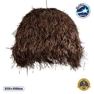 LEDTM® GUADELOUPE 02295 Boho Κρεμαστό Φωτιστικό Οροφής με Ντουί 1 x E27 AC 220-240V IP20 - Καφέ - Μ120 x Π120 x Υ100cm