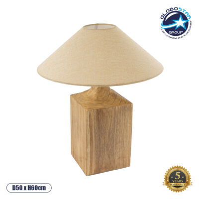 LEDTM® LAFRONTERA 02313 Boho Επιτραπέζιο Φωτιστικό Πορτατίφ με Ντουί 1 x E27 AC 220-240V IP20 - Μπεζ - Μ50 x Μ50 x Υ60cm