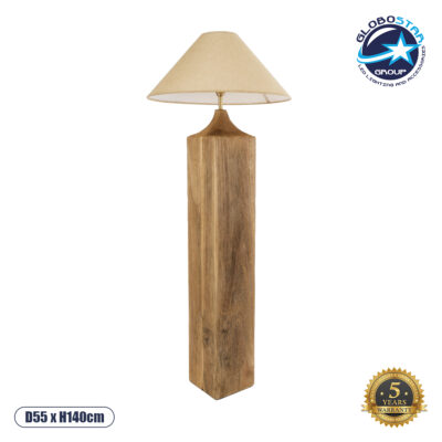LEDTM® LAFRONTERA 02314 Boho Επιδαπέδιο Φωτιστικό με Ντουί 1 x E27 AC 220-240V IP20 - Καφέ & Μπεζ - Μ55 x Π55 x Υ140cm