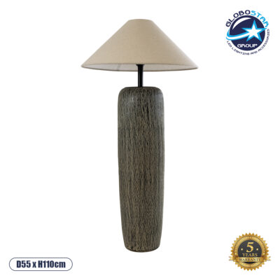 LEDTM® OLIANA 02315 Boho Επιδαπέδιο Φωτιστικό με Ντουί 1 x E27 AC 220-240V IP20 - Γκρι & Μπεζ - Μ55 x Π55 x Υ110cm