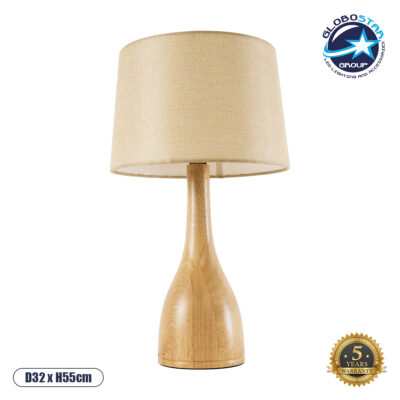 LEDTM® BERKBAY 02319 Boho Επιτραπέζιο Φωτιστικό Πορτατίφ με Ντουί 1 x E27 AC 220-240V IP20 - Μπεζ - Μ32 x Π32 x Υ55cm