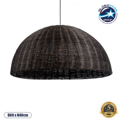 LEDTM® MONTANA 02382 Boho Κρεμαστό Φωτιστικό Οροφής με Ντουί 1 x E27 AC 220-240V IP20 - Καφέ - Μ80 x Π80 x Υ40cm