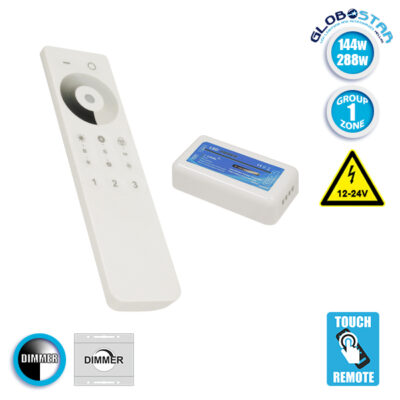 Ασύρματο LED Dimmer με Χειριστήριο Αφής 2.4G RF για Ένα Group 12v (144w) - 24v (288w) DC LEDTM 04038
