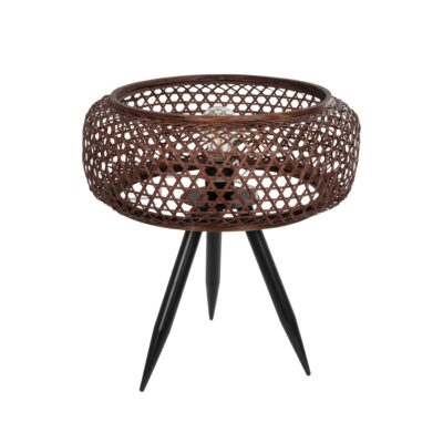 LEDTM® ZORION 999-0040 Vintage Επιτραπέζιο Φωτιστικό Πορτατίφ με Ντουί 1 x E27 AC 220-240V IP20 - Καφέ & Μαύρο - Μ40 x Π40 x Υ43.5cm