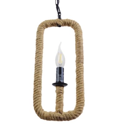 LEDTM® LINDELL 10001110 Vintage Κρεμαστό Φωτιστικό Οροφής με Ντουί 1 x E14 AC 220-240V IP20 - Μπεζ & Μαύρο - Μ18 x Π18 x Υ33cm