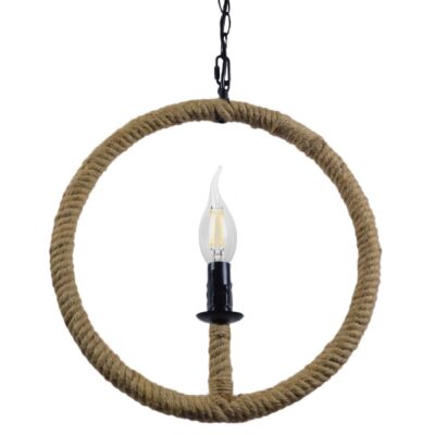 LEDTM® LINDELL 10001111 Vintage Κρεμαστό Φωτιστικό Οροφής με Ντουί 1 x E14 AC 220-240V IP20 - Μπεζ & Μαύρο - Μ37 x Π2.5 x Υ37cm