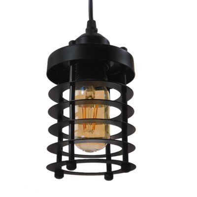 LEDTM® DARSEY 10001145 Vintage Κρεμαστό Φωτιστικό Οροφής με Ντουί 1 x E27 AC 220-240V IP20 - Μαύρο - Μ10 x Π10 x Υ25cm