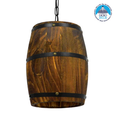 LEDTM® BARREL 00890 Vintage Κρεμαστό Φωτιστικό Οροφής με Ντουί 1 x E27 AC 220-240V IP20 - Kαφέ - Μ24 x Π24 x Υ29cm