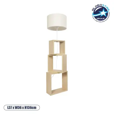 LEDTM® LUMO 201-0071 Μοντέρνο Επιδαπέδιο Φωτιστικό με Ντουί 1 x E27 AC 220-240V IP20 - Μπεζ - Μ37 x Π36 x Υ136cm