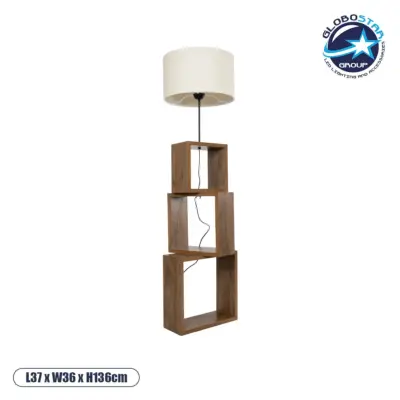 LEDTM® LUMO 201-0073 Μοντέρνο Επιδαπέδιο Φωτιστικό με Ντουί 1 x E27 AC 220-240V IP20 - Καφέ & Μπεζ - Μ37 x Π36 x Υ136cm